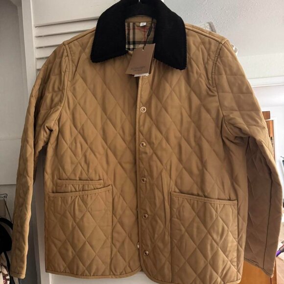 Burberry NWT Corduroy-Collar Quilted Jacket Size M - Picture 1 of 6